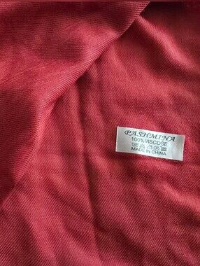 pashmina Red Viscose Wrap Scarf